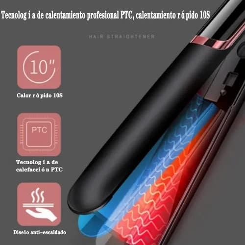 Plancha de Cabello, 2 en 1 Plancha de Pelo de Cerâmica Profesional, Planchas paa Cabello y Rizador con Pantalla LED, Alisador de Pelo Portátil de 4 Temperatura Ajustable y Anti-escaldaduras, Hair Straightener, para Casa y Salón