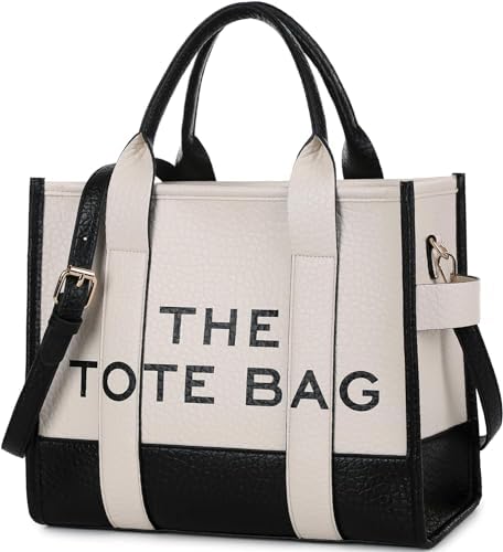 The Tote Bag Large Leather Women Tote Bags with Zipper, Tote Bag Women, PU Crossbody Bag for Travel, Office 