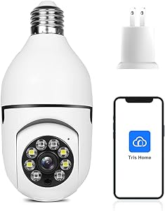 EASYTAO Q09 WiFi Security Camera Spotlight, 2MP Spotlight Camera, iCSee or Tris Home App, E27 Base, Night Vision, Two-Way Audio, Motion Detection with Alert, Compatible with Alexa 