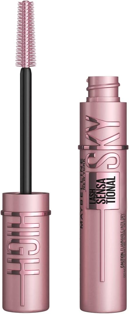 Maybelline, Mascara de pestañas lavable y brinda alargamiento Lash Sensational Sky High negro, 6ml