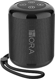 1 Hour Portable Bluetooth Speaker 5.1, Mini Wireless Speaker with Hands-Free/Micro USB/FM Radio/TF, Compatible with Phone, Tablet, Computers, Ideal for Travel, Camping, Black 