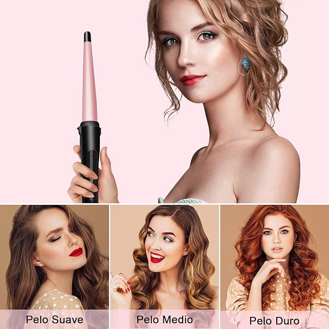 Professional Hair Curler, Ceramic Hair Styler 1 Barrel, Hair Curler Set with Gloves Combs and Clips, Fast Heat-up and Adjustable Temperature, for All Hair Types 