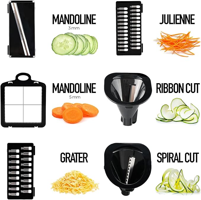 Cortador de verduras 6 en 1,Picadora de verduras con 12 cuchillas de acero inoxidable,Multifuncional Vegetable Slicer Cutter,Material de calidad alimentaria,fácil de operar,para frutas verduras y ensaladas