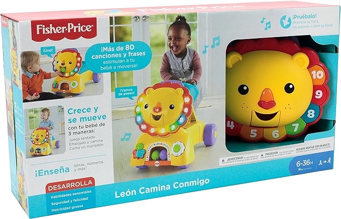 FISHER-PRICE, León Camina Conmigo, Juguetes Educativos, Bebés, 6 Meses en Adelante