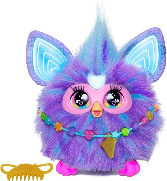 Furby - Purple, 15 Fashion Accessories, Interactive Plush Toys for Girls and Boys Ages 6 and Up, Voice-Activated Animatronic 