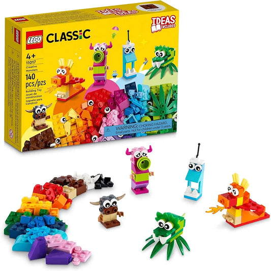 Lego® Classic 11017 Monstruos Creativos; 5 minimodelos de Monstruos de Juguete en un 1 Set para Mayores de 4 años (140 Piezas)