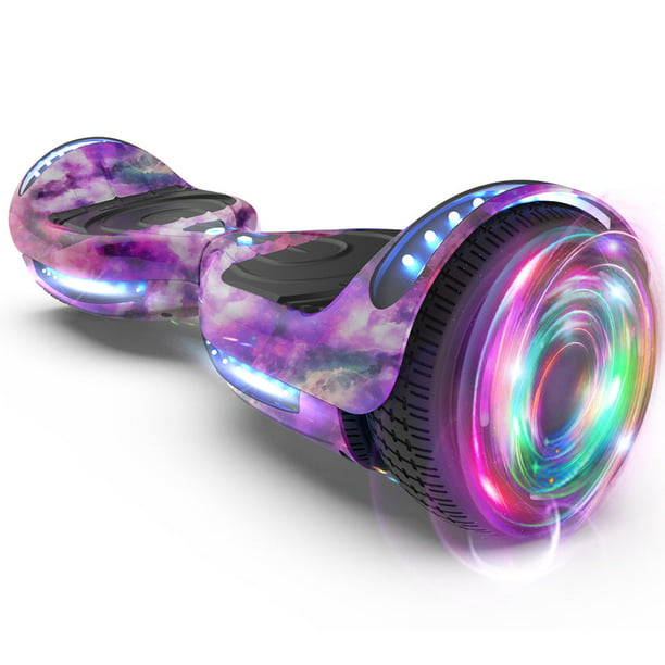 HOVERSTAR Bluetooth Hoverboard, LBW12A Color cromado o monopatín eléctrico de piel impresa con ruedas intermitentes LED HOVERSTAR LBW12A