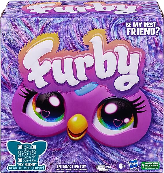 Furby - Purple, 15 Fashion Accessories, Interactive Plush Toys for Girls and Boys Ages 6 and Up, Voice-Activated Animatronic 