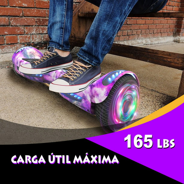 HOVERSTAR Bluetooth Hoverboard, LBW12A Color cromado o monopatín eléctrico de piel impresa con ruedas intermitentes LED HOVERSTAR LBW12A